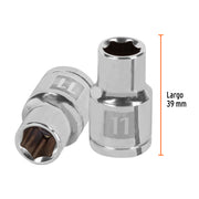 Dado de 11 mm, 6 puntas, cuadro 1/2', TRUPER
