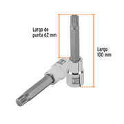 Dado punta larga bristol M12, cuadro 1/2', TRUPER