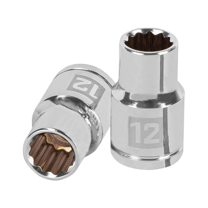 Dado de 12 mm, 12 puntas, cuadro 1/2', TRUPER