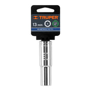 Dado largo de 13 mm, 6 puntas, cuadro 1/2', TRUPER