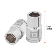 Dado de 13 mm, 6 puntas, cuadro 1/2', TRUPER