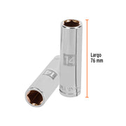 Dado largo de 14 mm, 6 puntas, cuadro 1/2', TRUPER