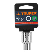 Dado de 7/16', 12 puntas, cuadro 1/2', TRUPER