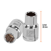 Dado de 7/16', 12 puntas, cuadro 1/2', TRUPER