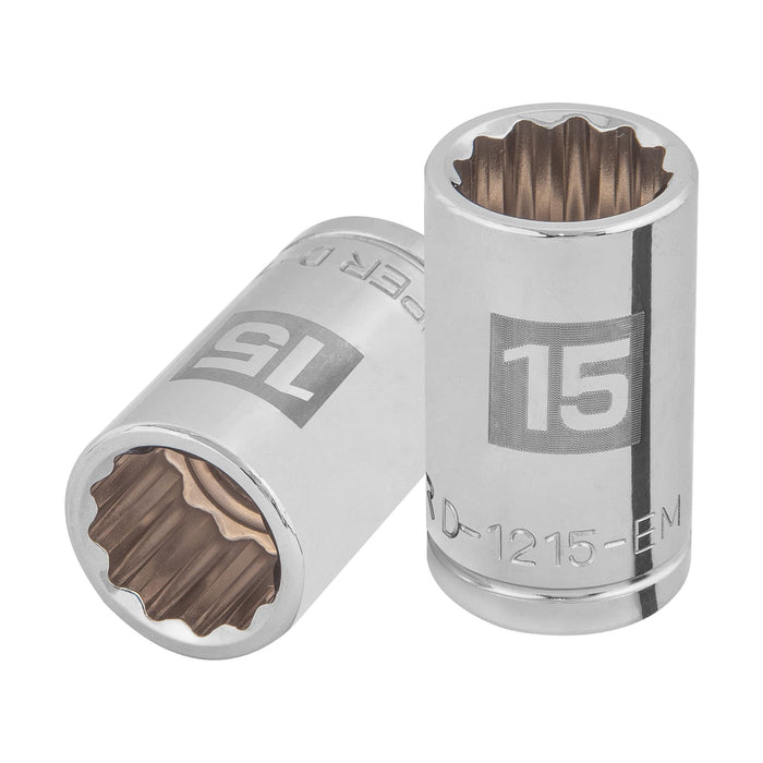 Dado de 15 mm, 12 puntas, cuadro 1/2', TRUPER