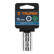 Dado de 15 mm, 6 puntas, cuadro 1/2', TRUPER