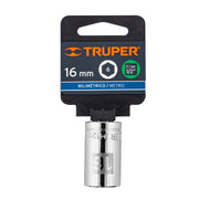 Dado de 16 mm, 6 puntas, cuadro 1/2', TRUPER