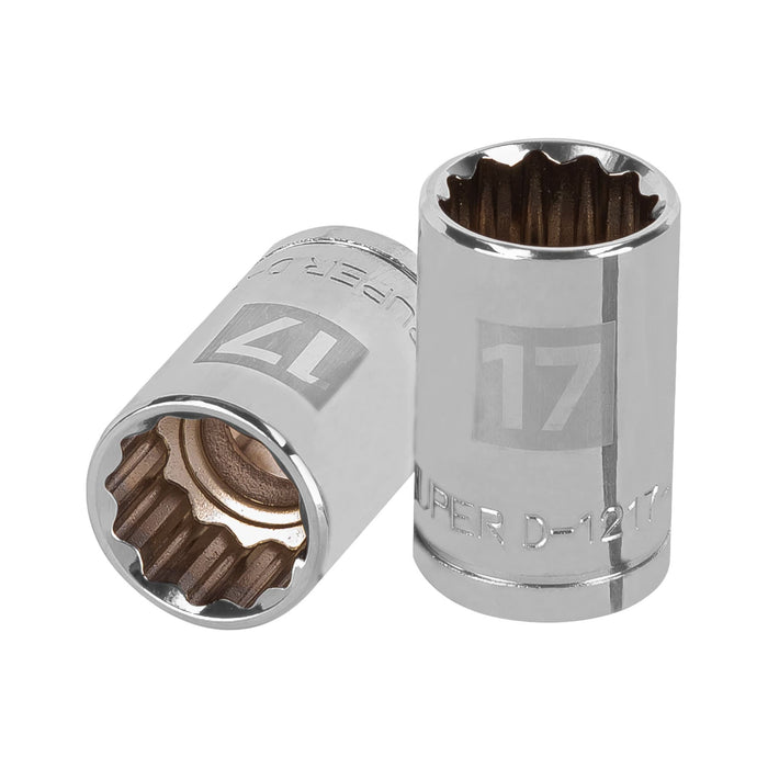 Dado de 17 mm, 12 puntas, cuadro 1/2', TRUPER