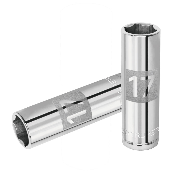 Dado largo de 17 mm, 6 puntas, cuadro 1/2', TRUPER