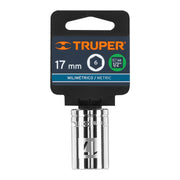 Dado de 17 mm, 6 puntas, cuadro 1/2', TRUPER