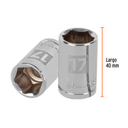 Dado de 17 mm, 6 puntas, cuadro 1/2', TRUPER