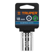Dado de 18 mm, 12 puntas, cuadro 1/2', TRUPER