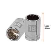 Dado de 18 mm, 12 puntas, cuadro 1/2', TRUPER