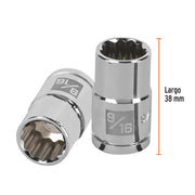 Dado de 9/16', 12 puntas, cuadro 1/2', TRUPER