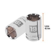 Dado de 19 mm, 6 puntas, cuadro 1/2', TRUPER