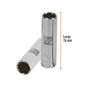 Dado largo de 5/8', 12 puntas, cuadro 1/2', TRUPER