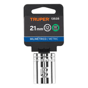 Dado de 21 mm, 12 puntas, cuadro 1/2', TRUPER