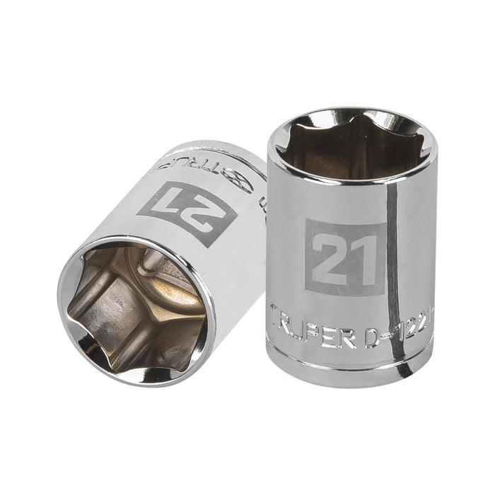 Dado de 21 mm, 6 puntas, cuadro 1/2', TRUPER