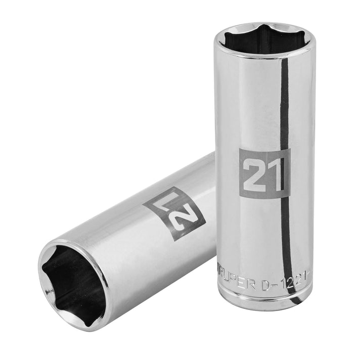 Dado largo de 21 mm, 6 puntas, cuadro 1/2', TRUPER