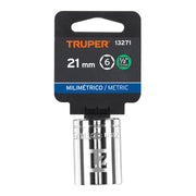 Dado de 21 mm, 6 puntas, cuadro 1/2', TRUPER