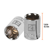 Dado de 21 mm, 6 puntas, cuadro 1/2', TRUPER
