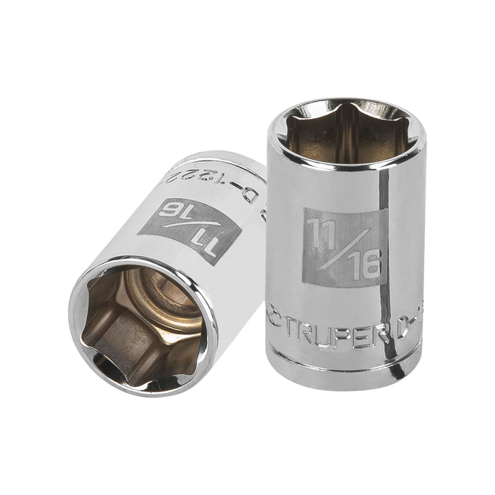 Dado de 11/16', 6 puntas, cuadro 1/2', TRUPER