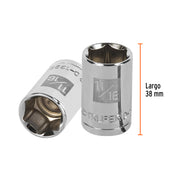 Dado de 11/16', 6 puntas, cuadro 1/2', TRUPER