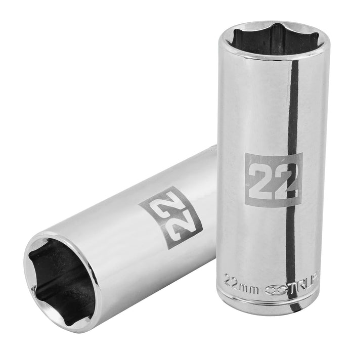 Dado largo de 22 mm, 6 puntas, cuadro 1/2', TRUPER