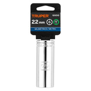 Dado largo de 22 mm, 6 puntas, cuadro 1/2', TRUPER