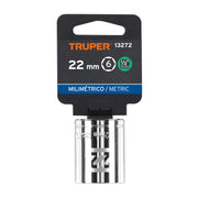 Dado de 22 mm, 6 puntas, cuadro 1/2', TRUPER