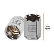 Dado de 22 mm, 6 puntas, cuadro 1/2', TRUPER