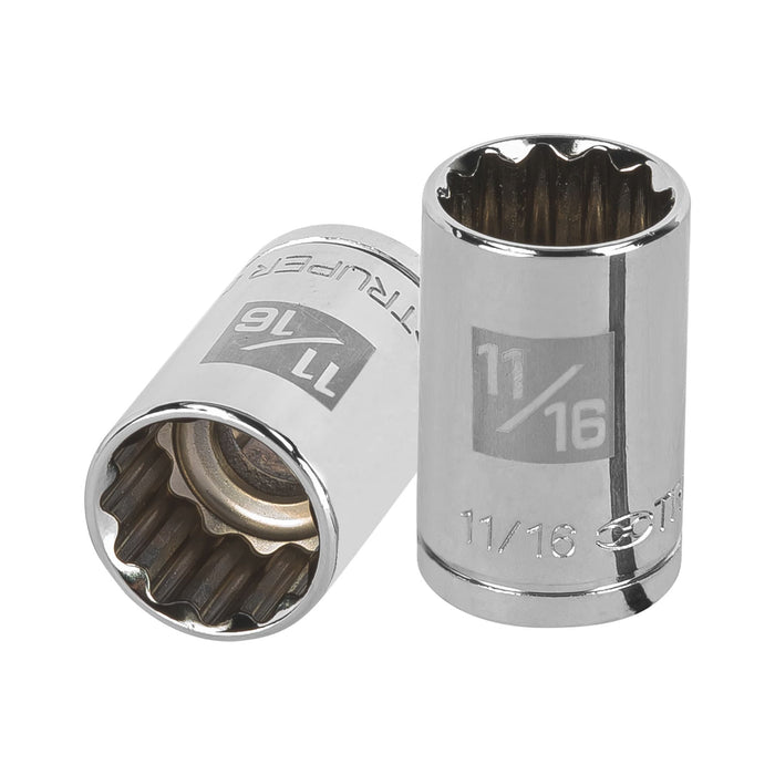 Dado de 11/16', 12 puntas, cuadro 1/2', TRUPER