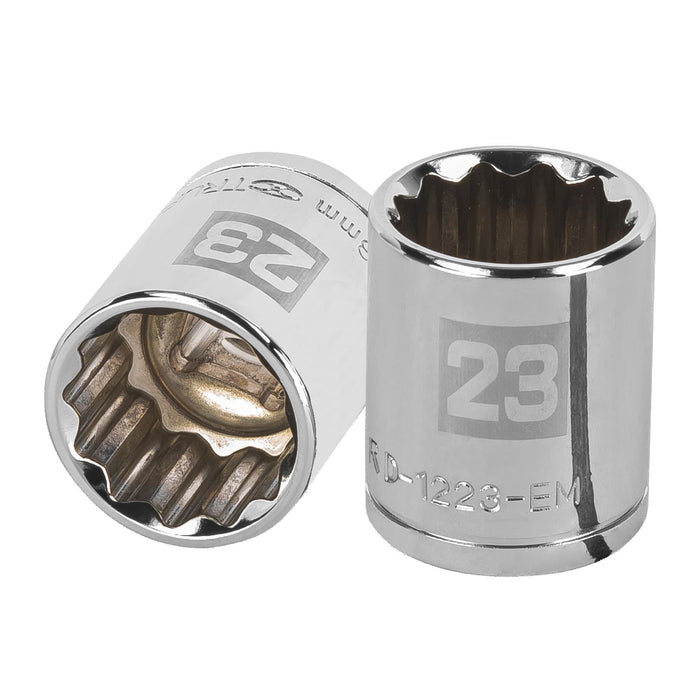 Dado de 23 mm, 12 puntas, cuadro 1/2', TRUPER