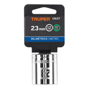 Dado de 23 mm, 12 puntas, cuadro 1/2', TRUPER
