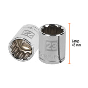 Dado de 23 mm, 12 puntas, cuadro 1/2', TRUPER