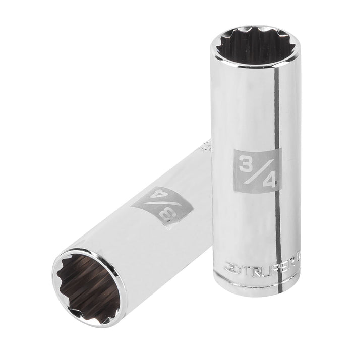 Dado largo de 3/4', 12 puntas, cuadro 1/2', TRUPER