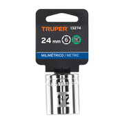 Dado de 24 mm, 6 puntas, cuadro 1/2', TRUPER