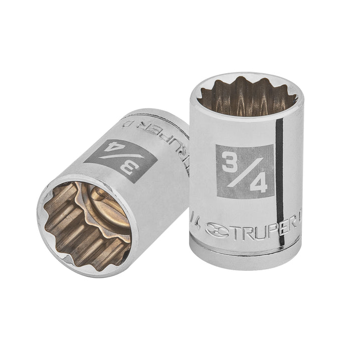 Dado de 3/4', 12 puntas, cuadro 1/2', TRUPER