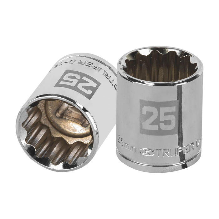 Dado de 25 mm, 12 puntas, cuadro 1/2', TRUPER