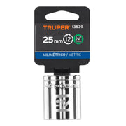 Dado de 25 mm, 12 puntas, cuadro 1/2', TRUPER