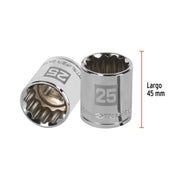 Dado de 25 mm, 12 puntas, cuadro 1/2', TRUPER
