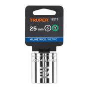 Dado de 25 mm, 6 puntas, cuadro 1/2', TRUPER
