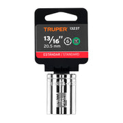 Dado de 13/16', 6 puntas, cuadro 1/2', TRUPER