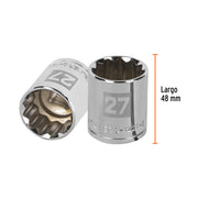 Dado de 27 mm, 12 puntas, cuadro 1/2', TRUPER