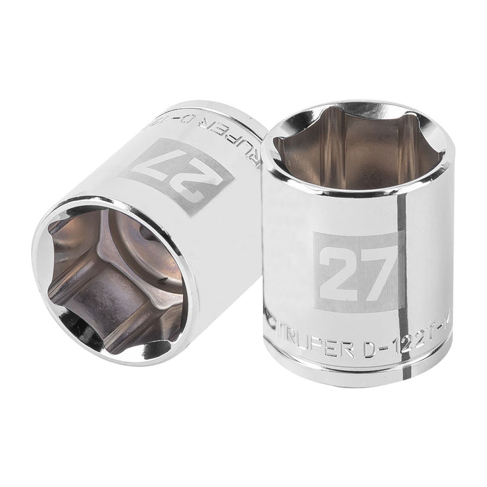 Dado de 27 mm, 6 puntas, cuadro 1/2', TRUPER