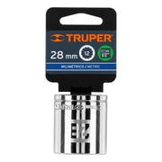 Dado de 28 mm, 12 puntas, cuadro 1/2', TRUPER