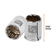 Dado de 7/8', 12 puntas, cuadro 1/2', TRUPER