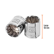 Dado de 29 mm, 12 puntas, cuadro 1/2', TRUPER