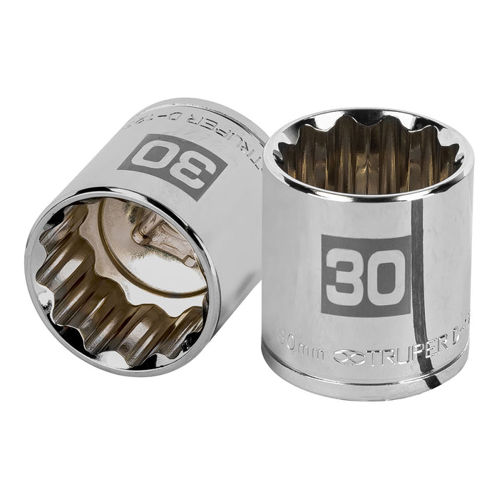 Dado de 30 mm, 12 puntas, cuadro 1/2', TRUPER