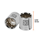 Dado de 30 mm, 12 puntas, cuadro 1/2', TRUPER
